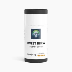 Zenix Sweet Brew Instant Coffee (Dark Roast) 1.9oz / 54g: Brain Fog Biohack